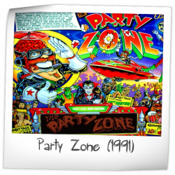 Party Zone Pinball Flyer Bally Original NOS Promo Space Age Artwork Sci-Fi 1991 